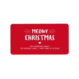 Étiquette Noël à la Meowy Cat Vacances