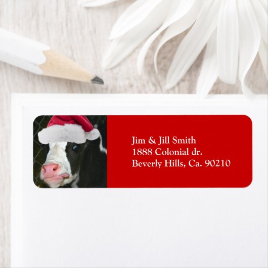 Étiquette Noël à la vache Moory (En situation)