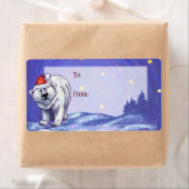 Étiquette Noël à l'ours polaire (En situation)