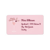 Étiquette Noël à Martini rose (Devant)