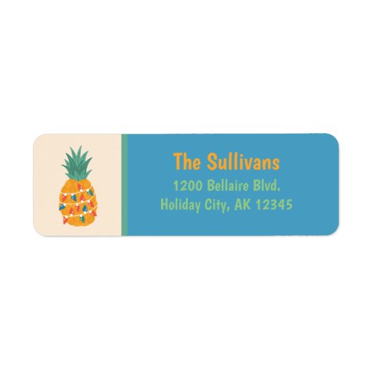 Étiquette Noël Ananas Adresse de retour (Devant)