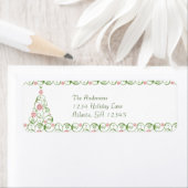 Étiquette Noël Arbre Snowflake Swirl Noël Retour (En situation)