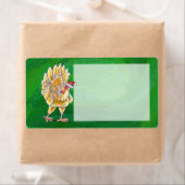 Étiquette Noël au poulet sur gazon (En situation)