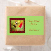 Étiquette Noël aux colibris de Santa Hat (En situation)