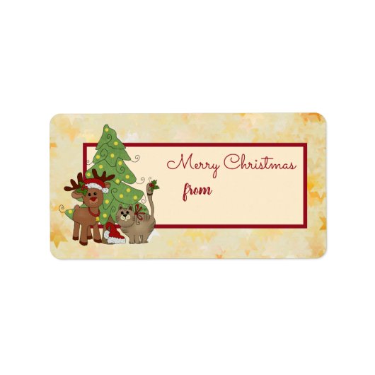 Étiquette Noël avec chat (Devant)