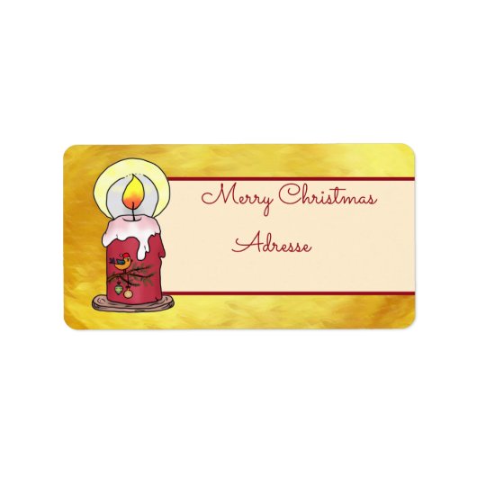 Étiquette Noël avec une carte postale (Devant)