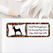 Étiquette Noël Basenji Reindeer (En situation)