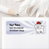 Étiquette Noël Bichon Frise (En situation)