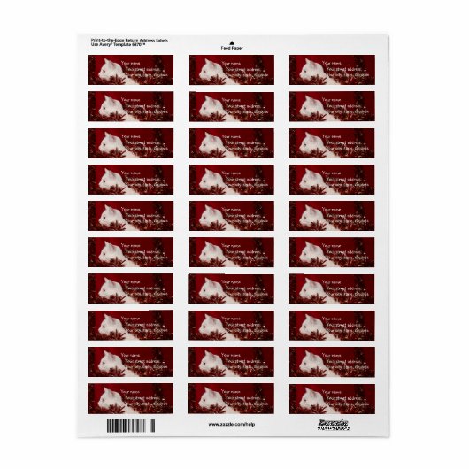 Étiquette Noël blanc (Feuille entière)