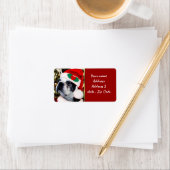 Étiquette Noël Boston terrier (En situation)