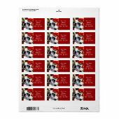 Étiquette Noël Boston terrier (Feuille entière)
