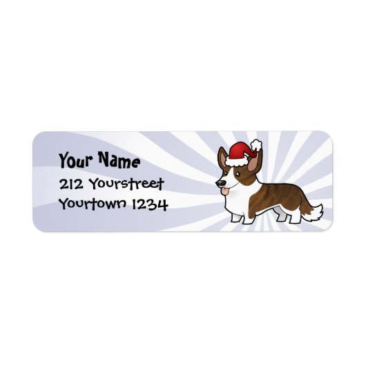 Étiquette Noël Cardigan Welsh Corgi (Devant)