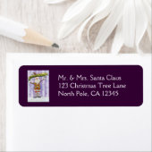 Étiquette Noël Caricature mignonne, je crois en Père Noël (En situation)