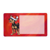 Étiquette Noël Chihuahua en rouge (Devant)
