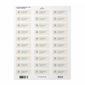 Étiquette Noël côtier Mers & Adresse de retour de salutation (Feuille entière)