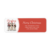 Étiquette Noël dans les vaches rustiques de la grange à Sant (Devant)