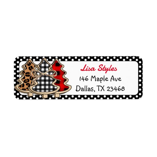 Étiquette Noël de Buffalo Plaid (Devant)