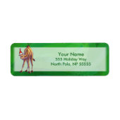 Étiquette Noël De Camel Sur Vert (Devant)