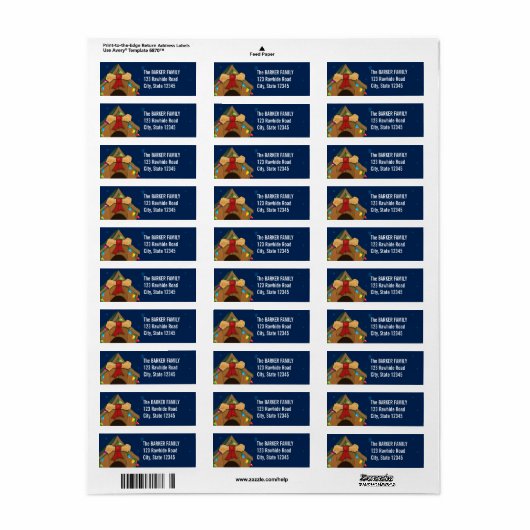 Étiquette Noël de la maison de chien (Feuille entière)