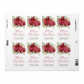 Étiquette Noël de la société Poinsettia (Feuille entière)