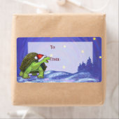 Étiquette Noël de la tortue nocturne étoilée (En situation)