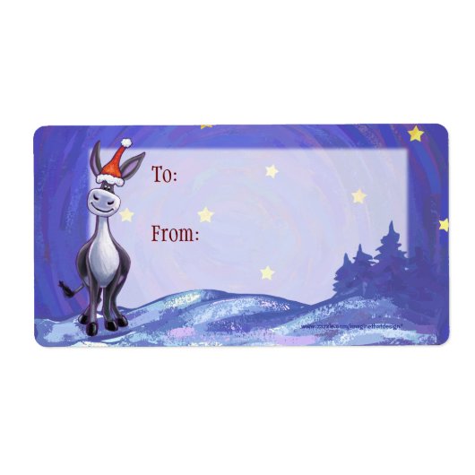 Étiquette Noël de l'âne (Devant)