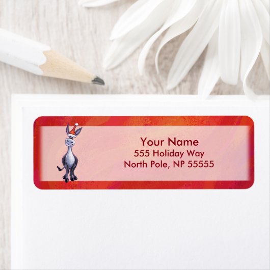 Étiquette Noël de l'âne (En situation)