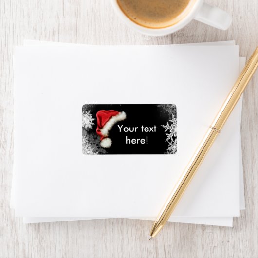 Étiquette Noël de Noël de Noël de Santa Hat Snowflake (En situation)