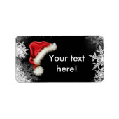 Étiquette Noël de Noël de Noël de Santa Hat Snowflake (Devant)