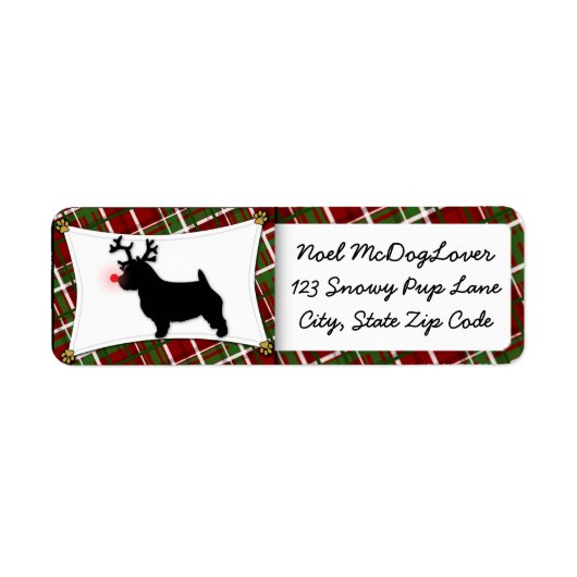 Étiquette Noël de Norwich Terrier (Devant)