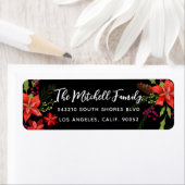 Étiquette Noël de Poinsettia (En situation)