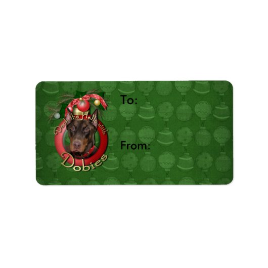 Étiquette Noël - Deck the Halls - Dobies - Rocky (Devant)