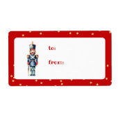 Étiquette Noël des noisettes rouges et bleues | Vacances (Devant)