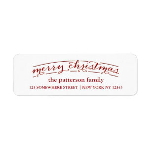 Étiquette Noël d'étiquette de adresse de vacances Joyeux