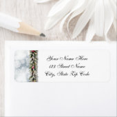 Étiquette Noël d'hiver enneigé (En situation)