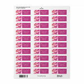 Étiquette Noël d'hiver Mittens Motif en rose (Feuille entière)