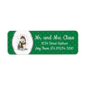 Étiquette Noël d'hiver Vieux anglais Chien de mouton gris 1 (Devant)