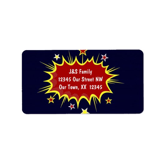 Étiquette Noël du super héros (Devant)