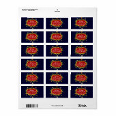 Étiquette Noël du super héros (Feuille entière)