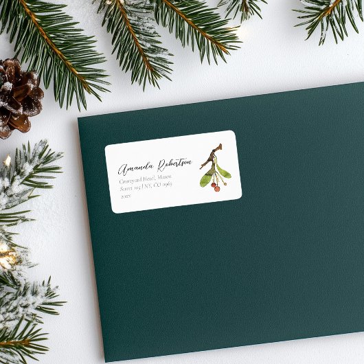 Étiquette Noël élégant de Mistletoe