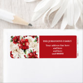 Étiquette Noël Elegant Floral Red Green Motif adresse (En situation)