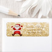 Étiquette Noël élégant, Père Noël, Glitterie (En situation)