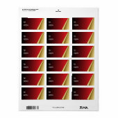 Étiquette Noël élégant rouge et or (Feuille entière)