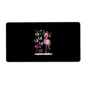 Étiquette Noël - Fa-La-La-Mingo Flamant rose avec Noël (Devant)