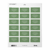 Étiquette Noël Fête Simple Vert Mignon Fantaisiste (Feuille entière)
