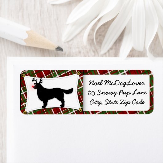 Étiquette Noël Golden Retriever (En situation)