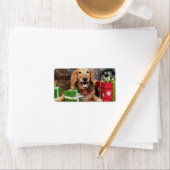 Étiquette Noël - Golden Retriever - Sidney (En situation)