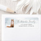 Étiquette Noël hiver Woodland scène Fox (En situation)