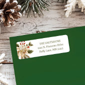 Étiquette Noël Holiday Floral Adresse