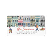 Étiquette Noël Holiday Ville/Ville Adresse (Devant)